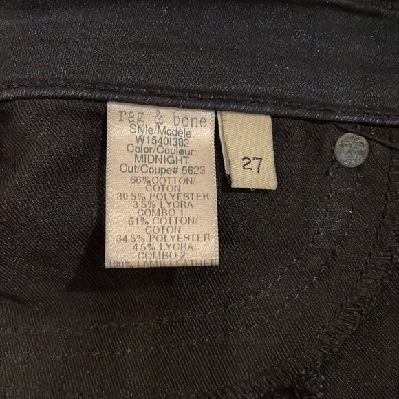 Rag & Bone Grand Prix Motorcross Midnight Skinny Jeans Size 27 - Picture 5 of 6